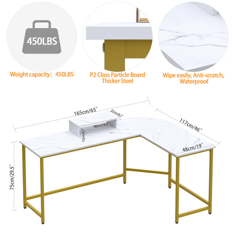 Latitude Run® Angelpreet Reversible LShape Desk & Reviews Wayfair
